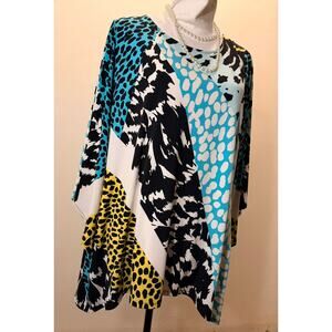 Animal Tunic Top  Patchwork w/ Bell Sleeve Artsy Boho  27